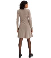 Damen Strick-Kleid mit Rollkragen Basic-Kleid Langarm-Kleid 945362 Beige