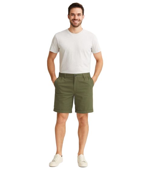 Pantalones cortos de algodón estilo bermudas informales Henry FQ1924 para hombre, color caqui, 21900629 180316