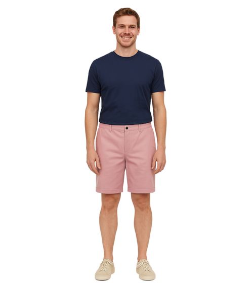 Pantalones cortos de algodón estilo bermudas informales Henry FQ1924 para hombre, color rosa, 21900629 132804