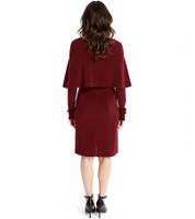 Damen Strick-Kleid stylisches Langarm-Kleid Mini-Kleid 955667 Rot