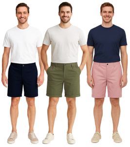 FQ1924 Henry Herren Freizeit-Bermuda Chino-Hose Baumwoll-Shorts kurze Hose 21900629 Dunkelblau, Khaki oder Rosa