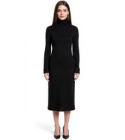 Robe en maille pour femme, mini-robe à col roulé, manches longues, 958841, noir