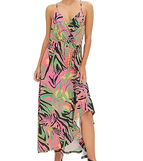 Vestido túnica ligero para mujer, vestido de verano, elegante vestido de jersey, 919025, blanco/naranja/rojo