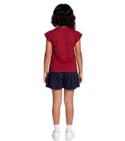 DELMAO Girls' T-Shirt with Ruffle Sleeves, Cotton Summer Shirt, 71790542 Red