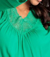 LAURA SCOTT Women's Summer Shirt, Fashionable T-Shirt with Lace, 64649960 Green