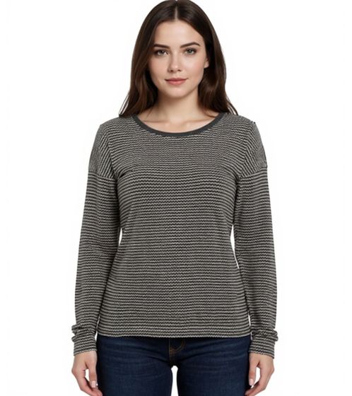 ALIFE AND KICKIN MaddieAK B Damen Sweatshirt Baumwoll-Pullover Langarm-Shirt 42899356 Grau/Weiß