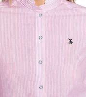 DELMAO Women's Blouse Cotton Shirt with Attached Ruffles 27264507 Pink/White DELMAO Women's Blouse Cotton Shirt with Attached Ruffles 27264507 Pink/White