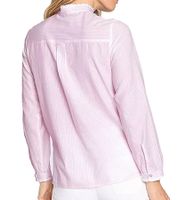 DELMAO Women's Blouse Cotton Shirt with Attached Ruffles 27264507 Pink/White DELMAO Women's Blouse Cotton Shirt with Attached Ruffles 27264507 Pink/White