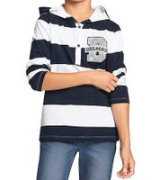 DELMAO Children's Cotton Hooded Sweater, Long-Sleeved Sweatshirt, 59340352, Blue/White DELMAO Children's Cotton Hooded Sweater, Long-Sleeved Sweatshirt, 59340352, Blue/White