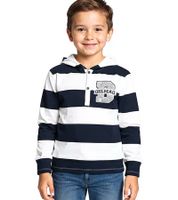 DELMAO Children's Cotton Hooded Sweater, Long-Sleeved Sweatshirt, 59340352, Blue/White DELMAO Children's Cotton Hooded Sweater, Long-Sleeved Sweatshirt, 59340352, Blue/White
