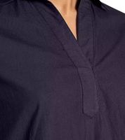 BOYSEN'S Women's Dress, Fashionable Long-Sleeved Blouse Dress Made of Pure Cotton, 66338030 Dark Blue