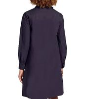 BOYSEN'S Women's Dress, Fashionable Long-Sleeved Blouse Dress Made of Pure Cotton, 66338030 Dark Blue
