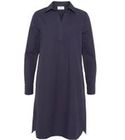 BOYSEN'S Women's Dress, Fashionable Long-Sleeved Blouse Dress Made of Pure Cotton, 66338030 Dark Blue