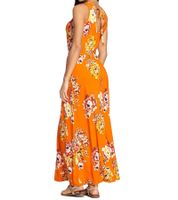 Laura Scott Women's Midi Dress, Sleeveless Summer Dress with Floral Print, Beach Dress 94523917 Orange Laura Scott Women's Midi Dress, Sleeveless Summer Dress with Floral Print, Beach Dress 94523917 Orange