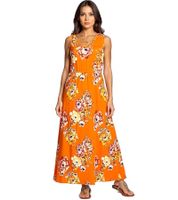 Laura Scott Women's Midi Dress, Sleeveless Summer Dress with Floral Print, Beach Dress 94523917 Orange Laura Scott Women's Midi Dress, Sleeveless Summer Dress with Floral Print, Beach Dress 94523917 Orange