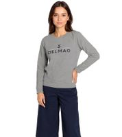 DELMAO Women's Cotton Long-Sleeve Sweatshirt with Logo Embroidery, Long-Sleeved Shirt, 60996417 Gray DELMAO Women's Cotton Long-Sleeve Sweatshirt with Logo Embroidery, Long-Sleeved Shirt, 60996417 Gray