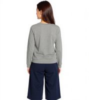 DELMAO Women's Cotton Long-Sleeve Sweatshirt with Logo Embroidery, Long-Sleeved Shirt, 60996417 Gray DELMAO Women's Cotton Long-Sleeve Sweatshirt with Logo Embroidery, Long-Sleeved Shirt, 60996417 Gray