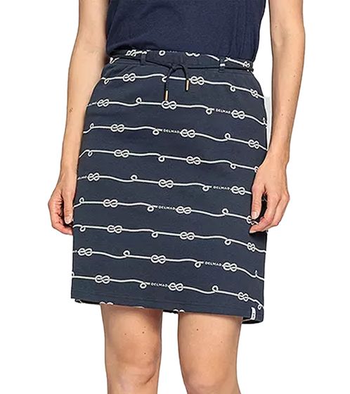 DELMAO Damen Mini-Rock nachhaltiger Sommer-Rock aus reiner Baumwolle 60074927 Dunkelblau