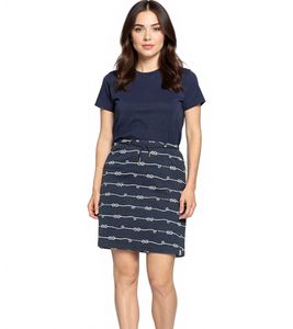 DELMAO Damen Mini-Rock nachhaltiger Sommer-Rock aus reiner Baumwolle 60074927 Dunkelblau