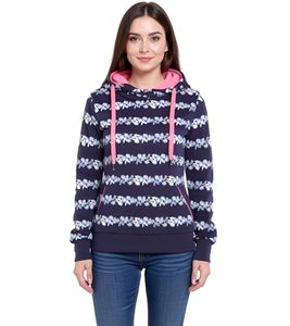 KangaROOS Damen Sweatshirt Baumwoll-Hoodie mit Blumenornamenten 69913467 Blau KangaROOS Damen Sweatshirt Baumwoll-Hoodie mit Blumenornamenten 69913467 Blau