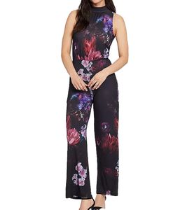 Laura Scott Overall extravaganter Damen Jumpsuit mit weitem Bein Silvester Einteiler 91219353 Schwarz