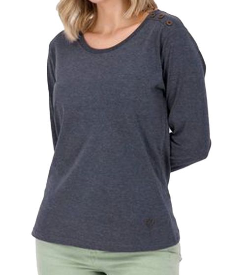 ALIFE AND KICKIN MaddieAK B Women's Sweatshirt, Cotton Pullover, Long-Sleeved Shirt, 36132436, Gray/Blue
