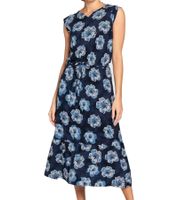 BOYSEN'S Women's Maxi Dress with All-Over Floral Print, Sleeveless Jersey Dress 95560104 Dark Blue