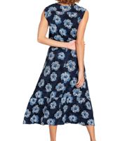 BOYSEN'S Women's Maxi Dress with All-Over Floral Print, Sleeveless Jersey Dress 95560104 Dark Blue
