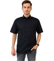 Chemise homme Eterna à manches courtes, chemise business simple, pur coton, 391172, noire Chemise homme Eterna à manches courtes, chemise business simple, pur coton, 391172, noire