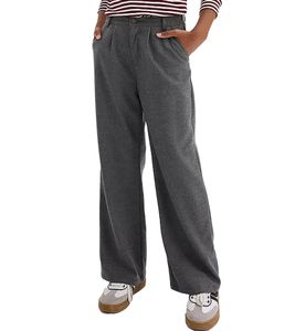 Girls' Wide-Leg Pants, Fabric Trousers, Everyday Pants, 924164 Gray