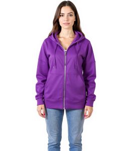 ZEGY Women's Hooded Sweatshirt, Cotton Zip Hoodie, 1083 Violet