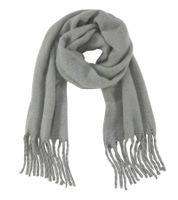 Laura Scott Autumn Scarf with Fringe - Soft Long Woven Scarf - Simple Winter Scarf - Brown or Gray