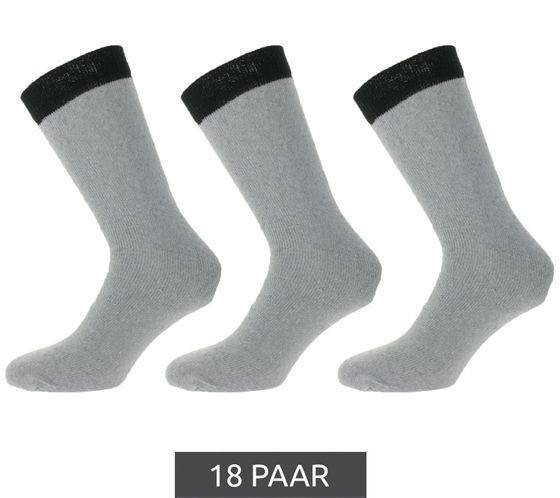 18 paires de chaussettes de travail pour homme, chaussettes de travail en coton, chaussettes longues, MWS-21002 Gris