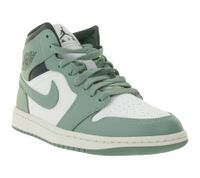 NIKE Air Jordan 1 Mid Women's Genuine Leather Sneakers Mid-Top Sneaker BQ6472-130 White/Green/Black NIKE Air Jordan 1 Mid Women's Genuine Leather Sneakers Mid-Top Sneaker BQ6472-130 White/Green/Black