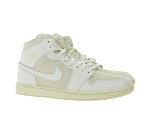 Nike Air Jordan 1 Mid da donna in vera pelle, sneakers mid-top BQ6472-201, bianco/marrone chiaro/beige Nike Air Jordan 1 Mid da donna in vera pelle, sneakers mid-top BQ6472-201, bianco/marrone chiaro/beige
