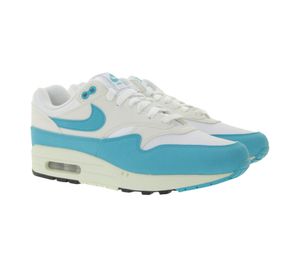 NIKE Air Max 1 Sneakers basse in vera pelle da donna DZ2628-107 Bianco/Turchese NIKE Air Max 1 Sneakers basse in vera pelle da donna DZ2628-107 Bianco/Turchese