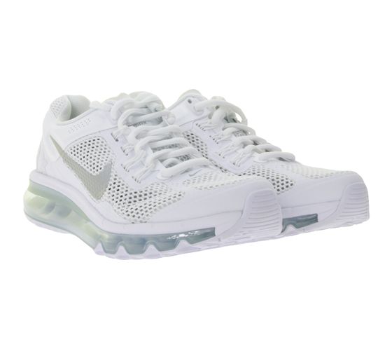 NIKE Air Max 2013 Men's Mesh Sneakers with Air Cushioning HF4884-100 White/Silver
