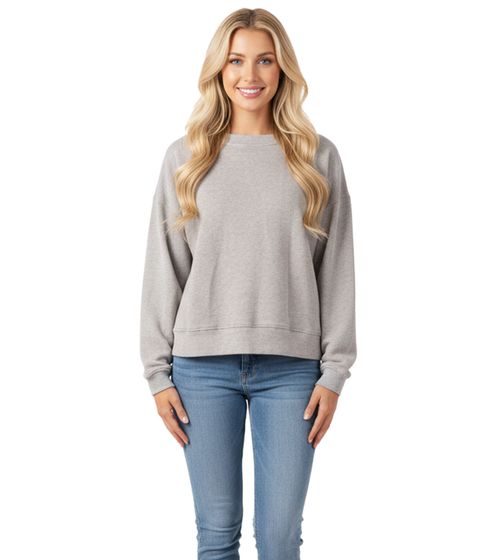 Maglione girocollo da donna ZEGY, pullover in cotone, maglione casual, 1076 Grigio