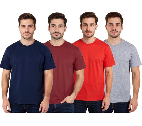 European League Of Football Herren Baumwoll-Shirt Basic T-Shirts Sommer-Shirt Rot, Grau oder Blau