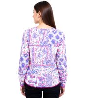 Chemisier d'été femme ZWILLINGSHERZ à motif cachemire intégral 33214-84 Bleu/Rose/Blanc Chemisier d'été femme ZWILLINGSHERZ à motif cachemire intégral 33214-84 Bleu/Rose/Blanc