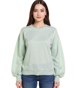 ZEGY Women's Sweatshirt, Simple Cotton Pullover, Crew Neck Sweater, 1065 Mint Green