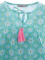 ZWILLINGSHERZ Women's Cotton Blouse Summer Blouse with Allover Paisley Pattern 33125-3 Blue/Green ZWILLINGSHERZ Women's Cotton Blouse Summer Blouse with Allover Paisley Pattern 33125-3 Blue/Green