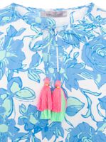 ZWILLINGSHERZ Women's Cotton Summer Blouse "Butterfly" with Floral Pattern 33213-87 Blue/Green ZWILLINGSHERZ Women's Cotton Summer Blouse "Butterfly" with Floral Pattern 33213-87 Blue/Green