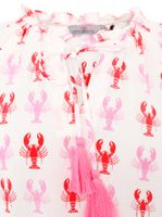 ZWILLINGSHERZ Lobster Women's Summer Blouse Tunic Shirt with Crab Pattern 33220-22 White/Pink/Red ZWILLINGSHERZ Lobster Women's Summer Blouse Tunic Shirt with Crab Pattern 33220-22 White/Pink/Red