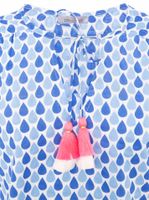 ZWILLINGSHERZ Women's Cotton Blouse Summer Blouse "Droplets" with droplet pattern 33213-89 Blue/Pink ZWILLINGSHERZ Women's Cotton Blouse Summer Blouse "Droplets" with droplet pattern 33213-89 Blue/Pink