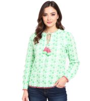 ZWILLINGSHERZ Pünktchen Damen Sommer-Bluse Tunika-Shirt mit Polka Dots 33215-69 Grün/Weiß/Pink ZWILLINGSHERZ Pünktchen Damen Sommer-Bluse Tunika-Shirt mit Polka Dots 33215-69 Grün/Weiß/Pink