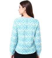 ZWILLINGSHERZ Joyful Damen Sommer-Bluse Tunika-Shirt mit Ornamenten 33236-72 Blau/Pink/Weiß/Grün ZWILLINGSHERZ Joyful Damen Sommer-Bluse Tunika-Shirt mit Ornamenten 33236-72 Blau/Pink/Weiß/Grün