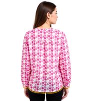 Chemisier d'été en coton pour femme ZWILLINGSHERZ « Candy » à pois 33215-52 Rose/Orange