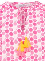 Chemisier d'été en coton pour femme ZWILLINGSHERZ « Candy » à pois 33215-52 Rose/Orange