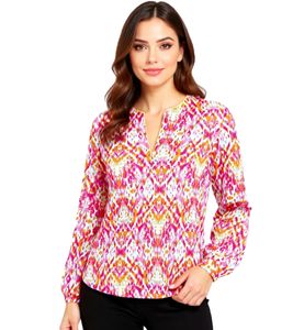 ZWILLINGSHERZ Ethno Damen Sommer-Bluse Tunika-Shirt mit Muster 33234-100 Pink/Grün/Blau/Weiß ZWILLINGSHERZ Ethno Damen Sommer-Bluse Tunika-Shirt mit Muster 33234-100 Pink/Grün/Blau/Weiß